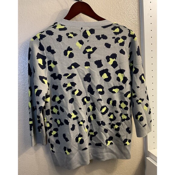 Takeout Womens Wild Animal Print V Neck Cardigan Sweater Size XL N - Picture 5 of 6